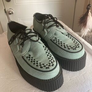 T.U.K Mint Green Creepers with Black Accents TUK